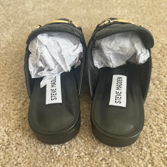 New in Box black quilted slip on flat loafer shoes size 5.5 - Picture 10 of 14